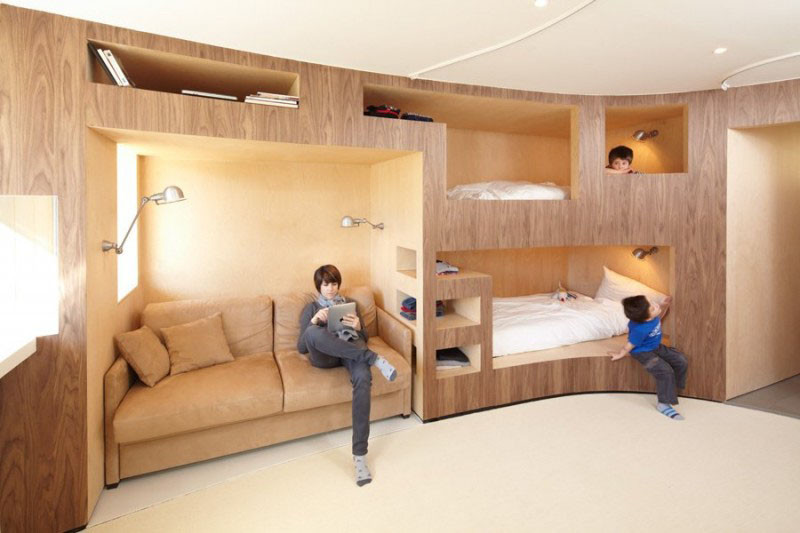 built in bunk beds for small rooms