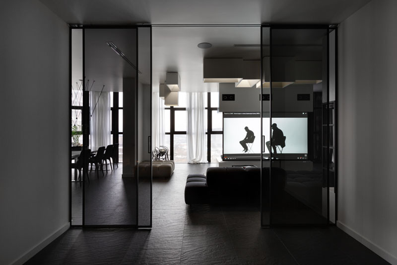 Black and White Apartment, designed by Lera Katasonova