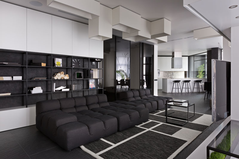 Black and White Apartment, designed by Lera Katasonova