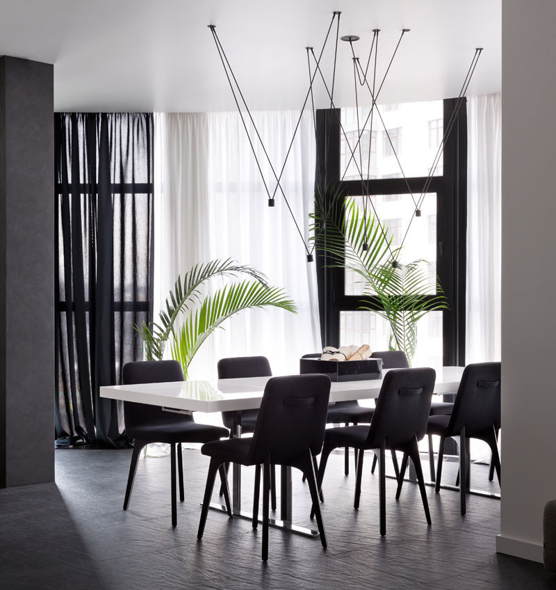 Black and White Apartment, designed by Lera Katasonova