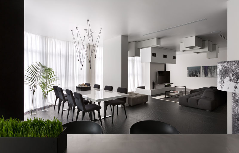 Black and White Apartment, designed by Lera Katasonova