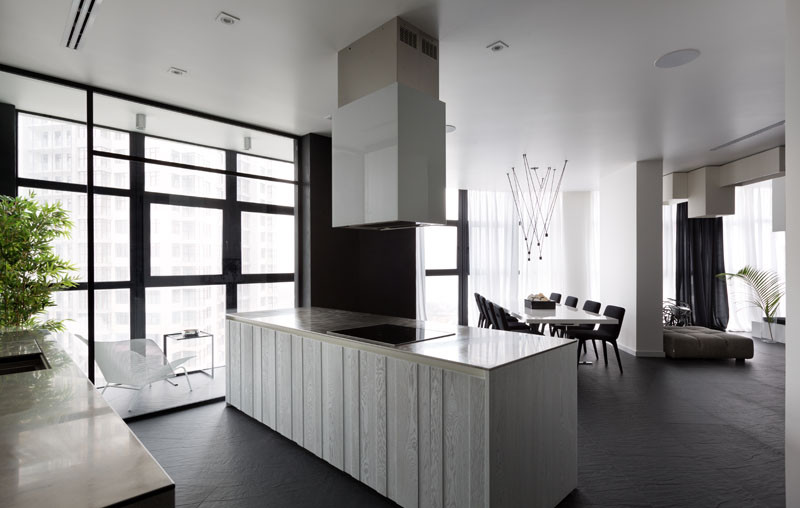 Black and White Apartment, designed by Lera Katasonova