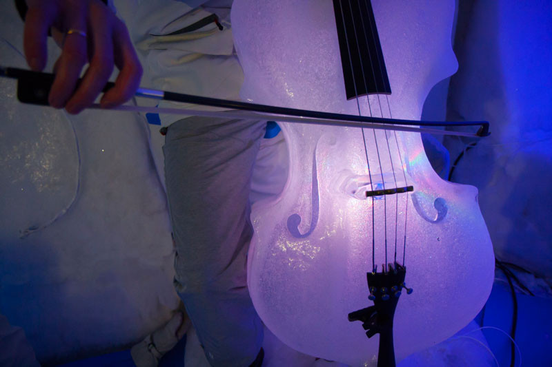 There is a guy in Sweden that makes instruments out of ice, and puts on concerts in an ingloo.