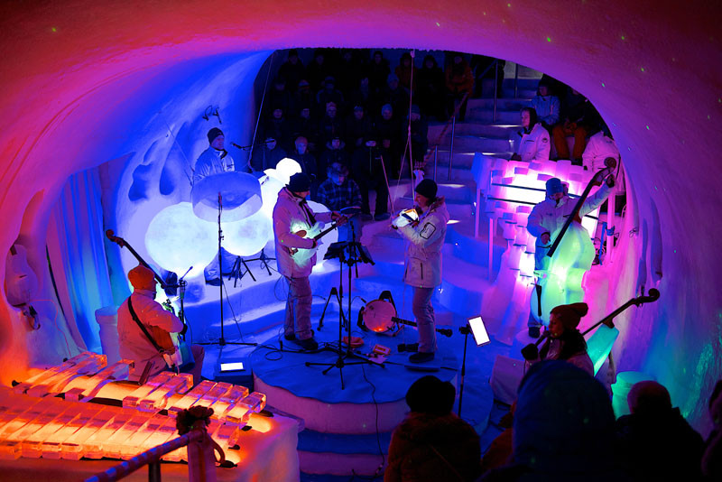 There is a guy in Sweden that makes instruments out of ice, and puts on concerts in an ingloo.