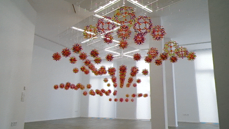 Bits and Pieces An Expandable Kinetic Toy Sphere Installation by Nils Volker
