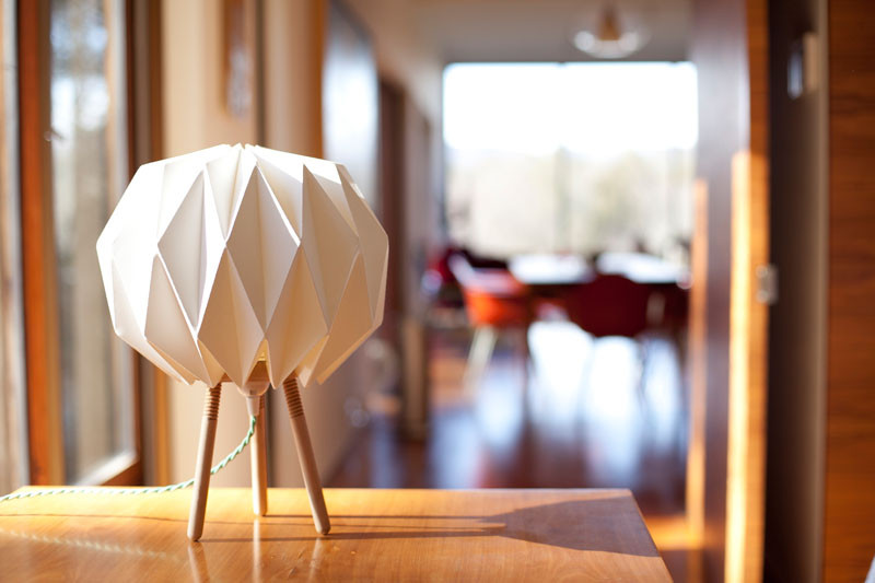 Lampo - The origami shade lamp that comes in a tube