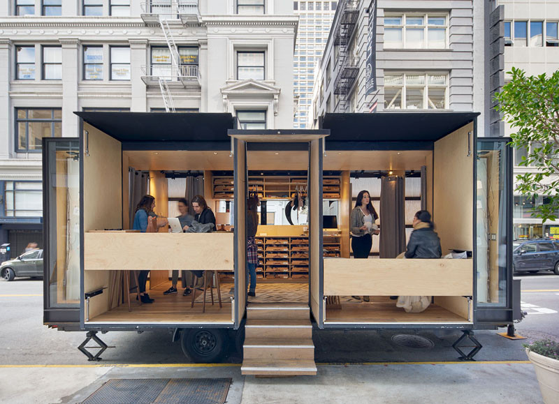 The 'Try-on Truck for True & Co., designed by Mobile Office Architects and Spiegel Aihara Workshop