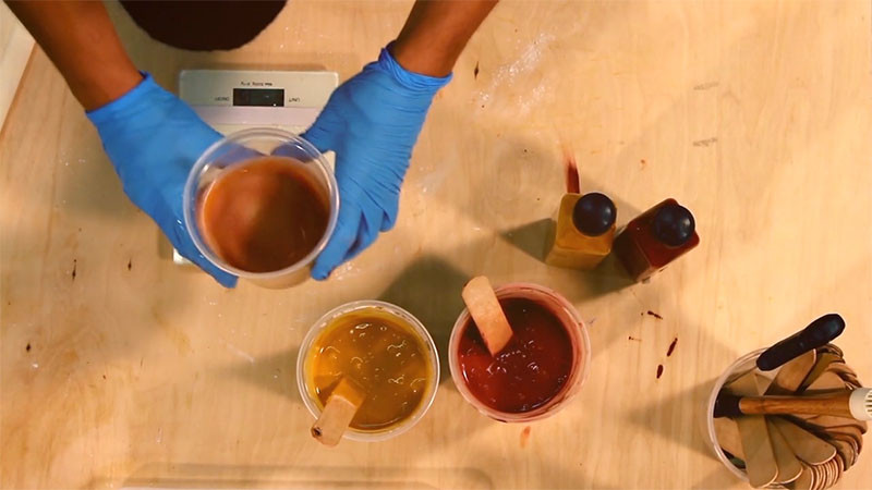 See how these colourful resin stools are made