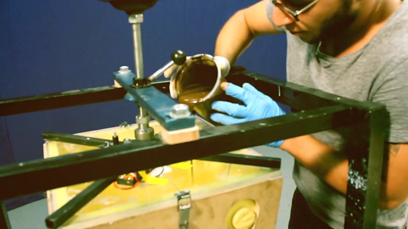 See how these colourful resin stools are made