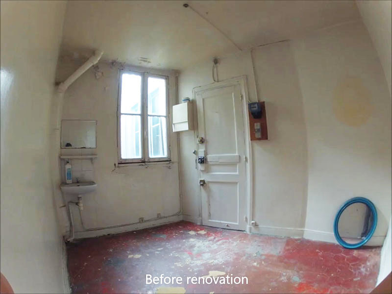 See how this tiny 86 square foot room was renovated into an apartment with everything you need