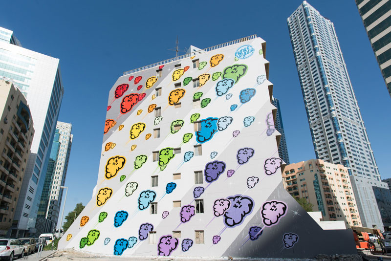 Colourful mural in Sharjah, UAE, by MYNEANDYOURS