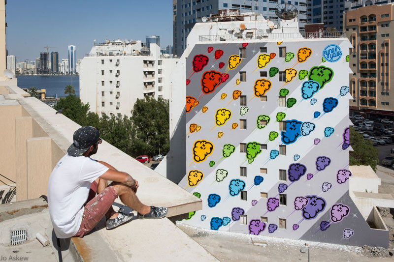 Colourful mural in Sharjah, UAE, by MYNEANDYOURS