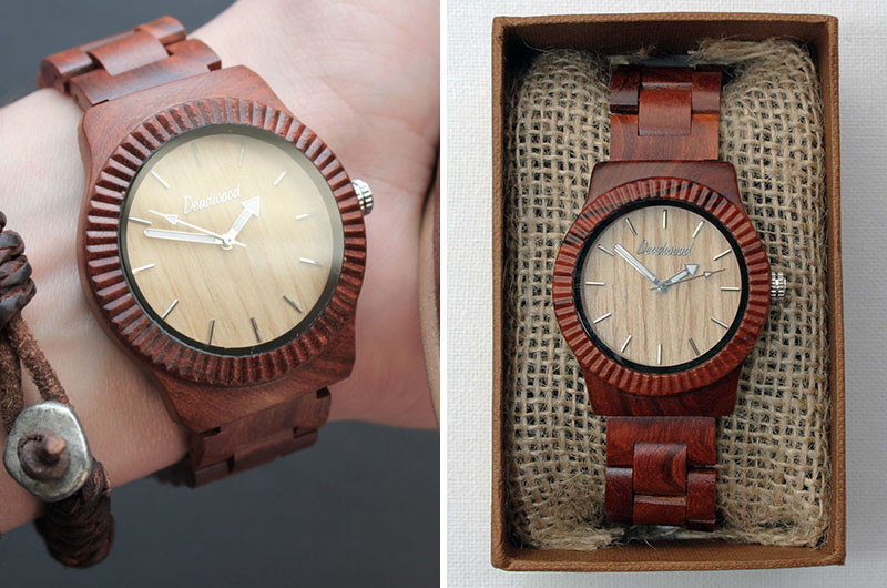 A modern two-toned wood watch. #ModenWoodWatches #Style #WoodWatches #Watches