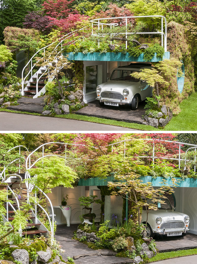 12 Inspirational Garden Designs From The 2016 Chelsea Flower Show // Senri-Sentei – Garage Garden, designed by Kazuyuki Ishihara.