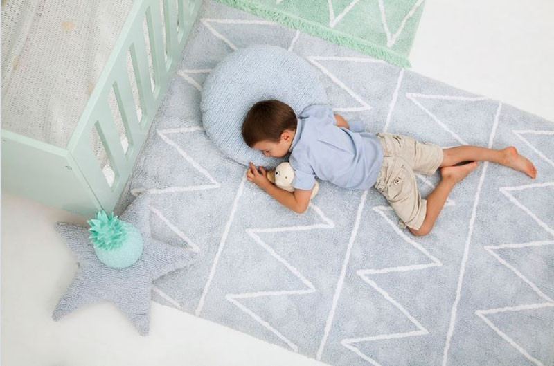 Softer pastel colored rugs are perfect for nurseries. #KidsRug #ColorfulRug #ModernRug #NurseryRug #PastelRug