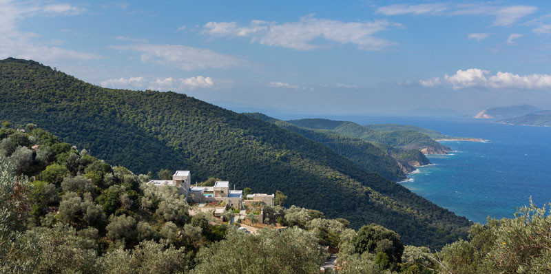 These villas have amazing sea views from their position on the island.