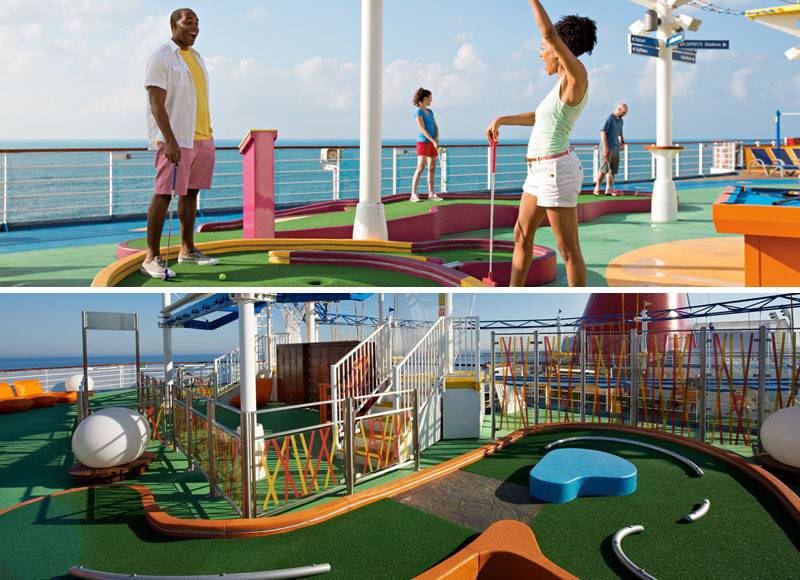 20 Of The Craziest Things You'll Find On Cruise Ships! // Every Carnival ship has a mini golf course for full family fun.