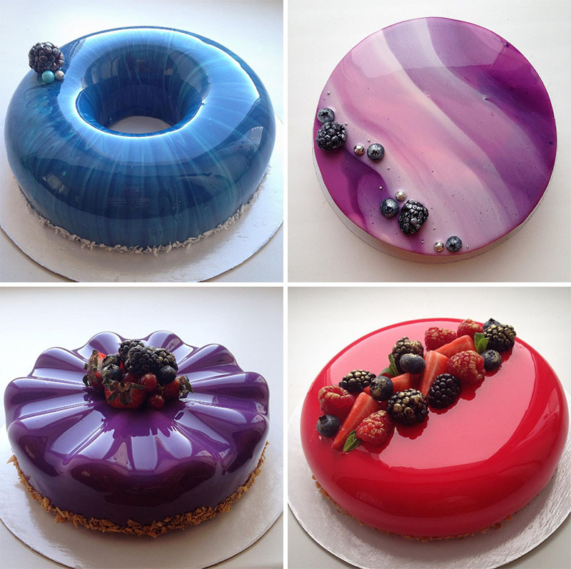 Glass-finish cakes by Olga Noskovaru