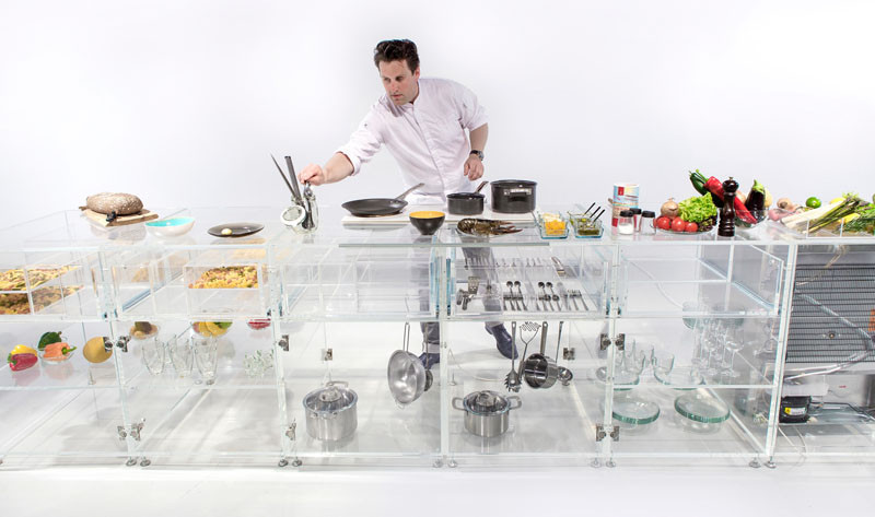 The Infinity Kitchen, a fully transparent kitchen, designed by MVRDV