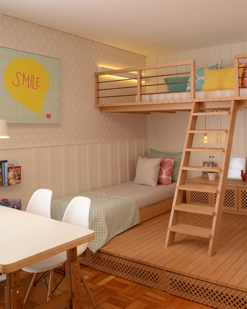 This Cute Girls Bedroom Was Designed With A Lofted ...