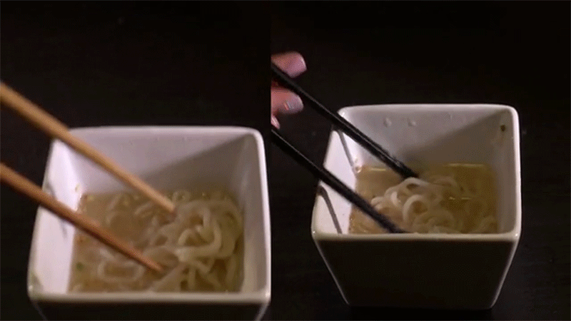 These chopsticks make it way easier to pick up your food...they've got grip