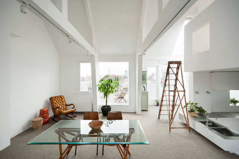 This apartment in Amsterdam has a sunken kitchen