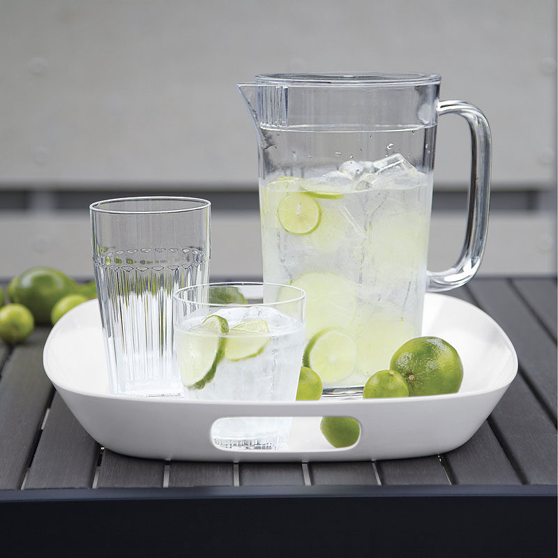 How To Make Your Balcony Awesome For Summer // It's always a good idea to have a tray on hand to make it easy to bring out all the things you need for a fun time on the balcony. This tray is made of melamine making it perfect for outdoor use.