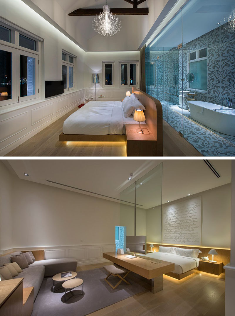 9 Bedrooms With Beds That Feature Hidden Lighting // Here's another hotel, this time in Penang, Malaysia, that features a bed with hidden lighting underneath it.