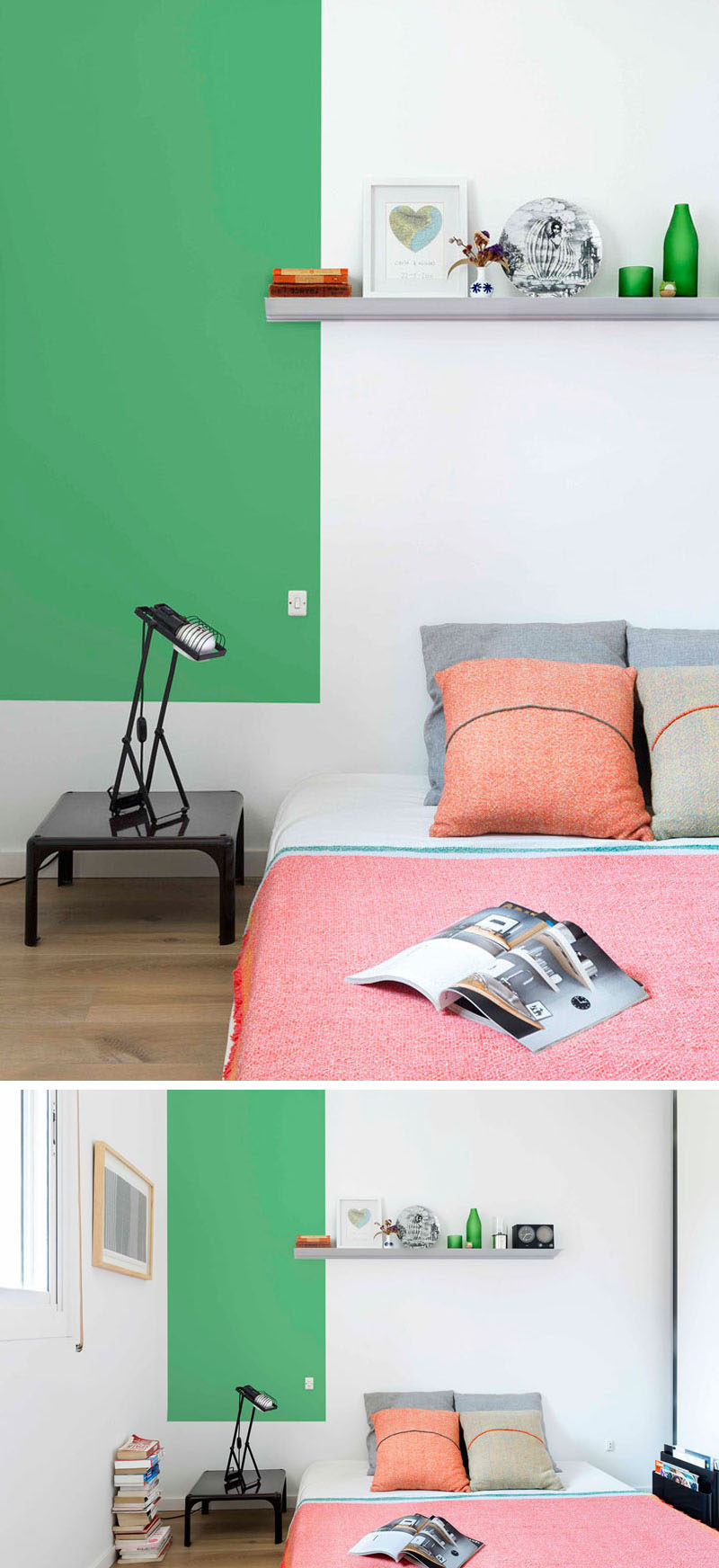 Design Detail: Random Color Blocking Throughout An All White Barcelona Apartment