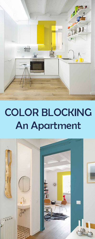 Design Detail: Random Color Blocking Throughout An All White Barcelona Apartment