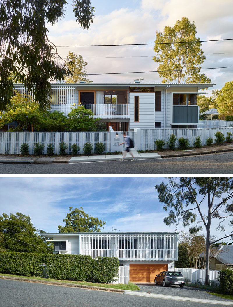 This new home in a quiet suburban street of Brisbane, Australia, is perfectly positioned to take advantage of the corner lot.