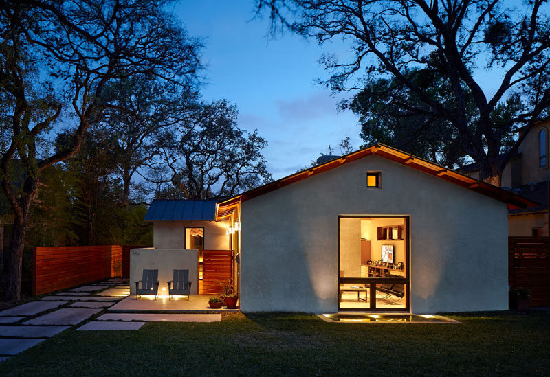 This wood and concrete home in Alamo Heights, Texas, was renovated for a family of three.