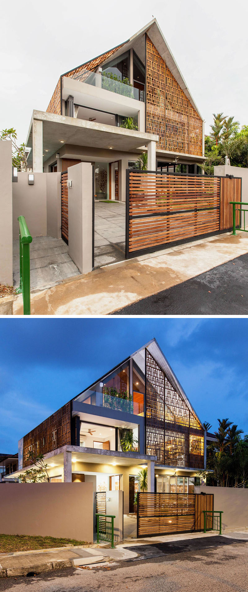 Teak Screens Provide Privacy, Natural Light And Ventilation In This Home