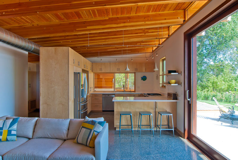 This beach cottage has a simply but functional kitchen.