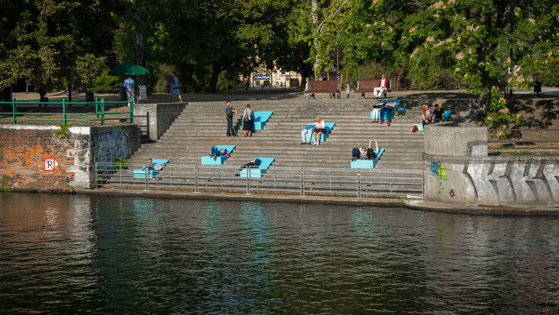 These Designers Added Some Colorful Seating To The Rivers Edge In Poland