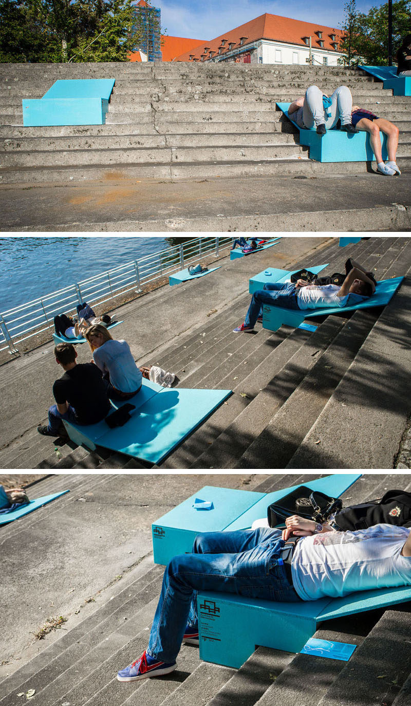 These Designers Added Some Colorful Seating To The Rivers Edge In Poland