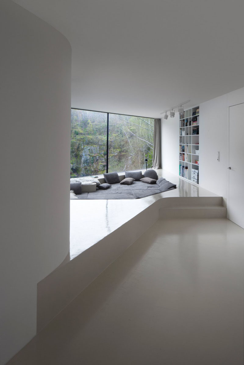 This comfy lounge area has been sunken into a built-up floor