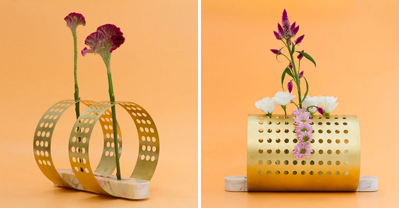 These vases were inspired by Japanese floral arrangements.