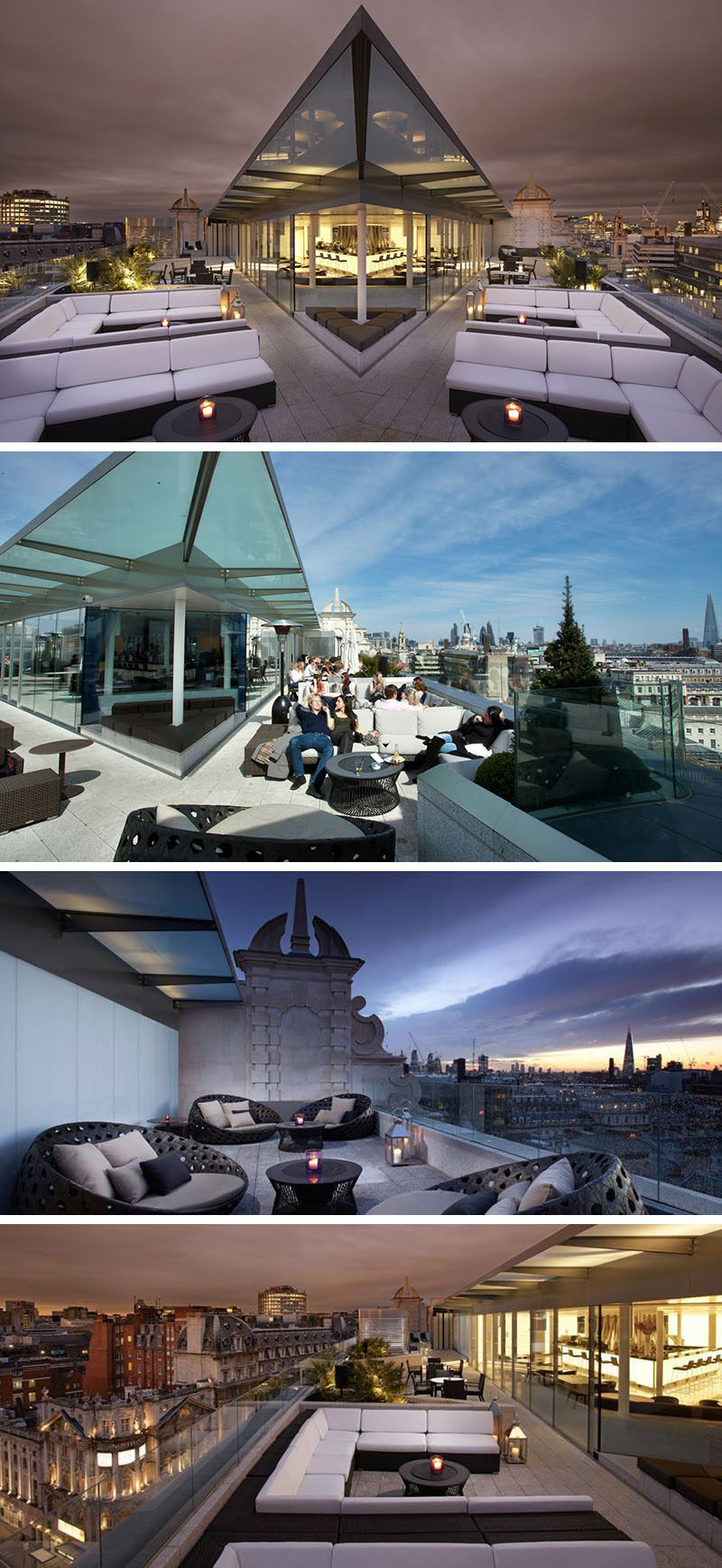 10 Incredible Hotel Rooftops From Around The World // 4. From Radio Rooftop Bar of ME London hotel you get incredible views of all the main attractions, including Trafalgar Square, Tower Bridge, and St. Paul's Cathedral.