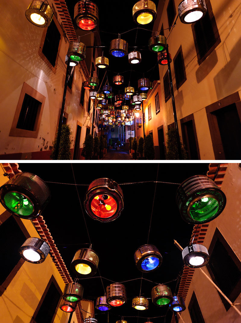 This Light Art Installation Is Made From 133 Old Washing Machine Drums