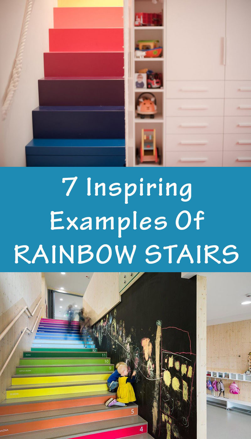 7 Inspiring Examples Of Rainbow Stairs // 