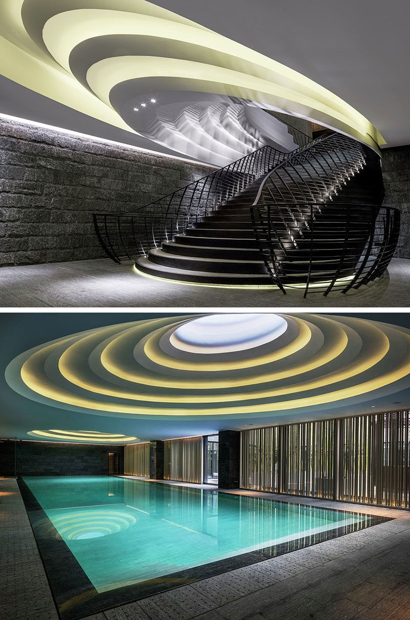 13 Amazing Examples Of Creative Sculptural Ceilings // These ceilings in a hotel in China, were inspired by the terraced rice fields that are part of the regional culture.