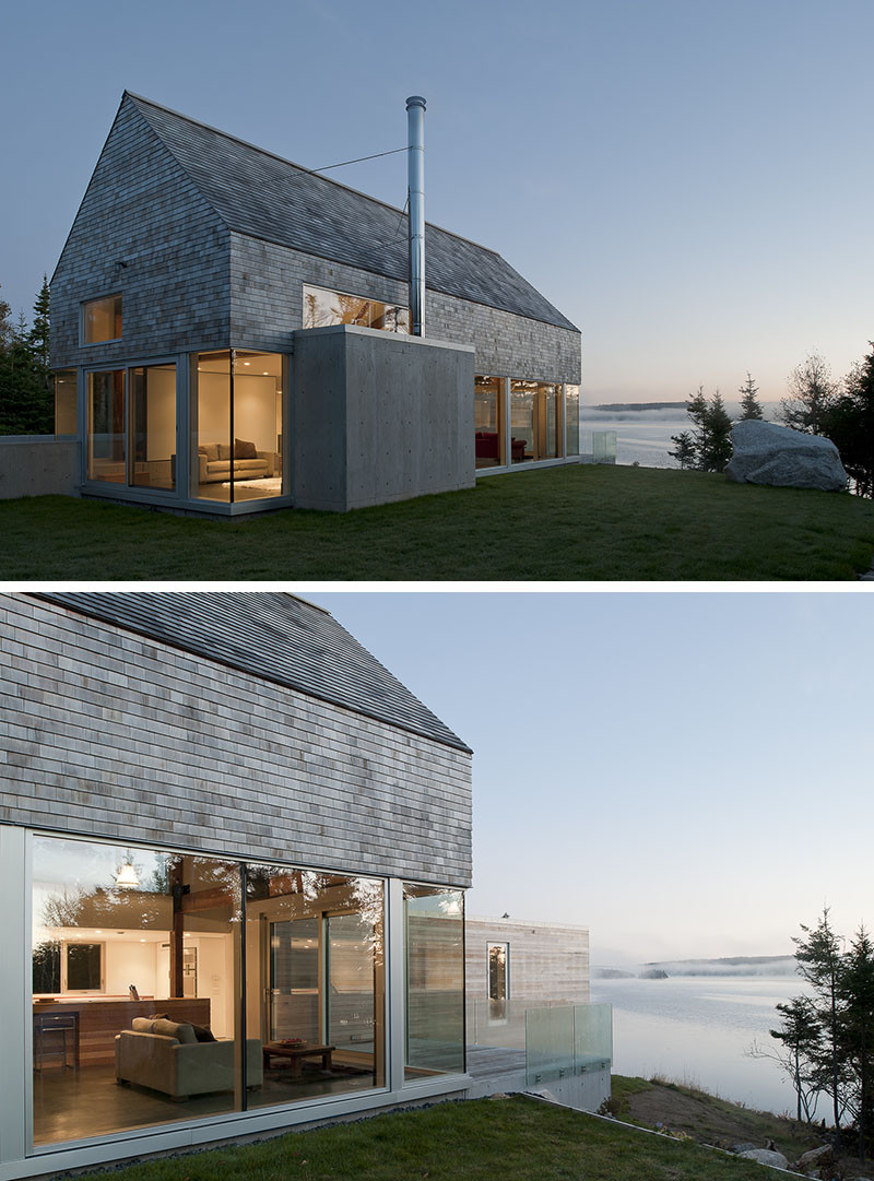 13 Examples Of Modern Houses With Wooden Shingles // The shingles are a perfect match to the ocean for this coastal home.