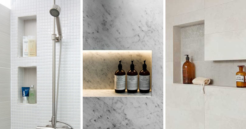 12 Design Ideas For Including Built In Shelving Your Shower - Built In Wall Shelf Shower