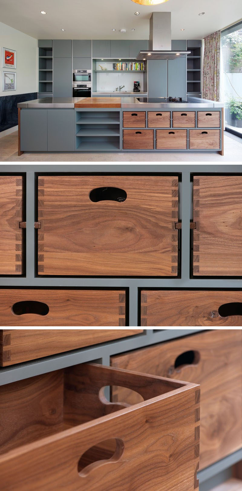This Kitchen Island Has Removable Dovetail Boxes