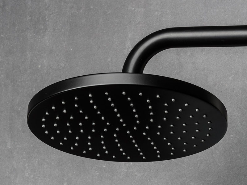 In the shower, a black rain shower head can definitely make a statement.