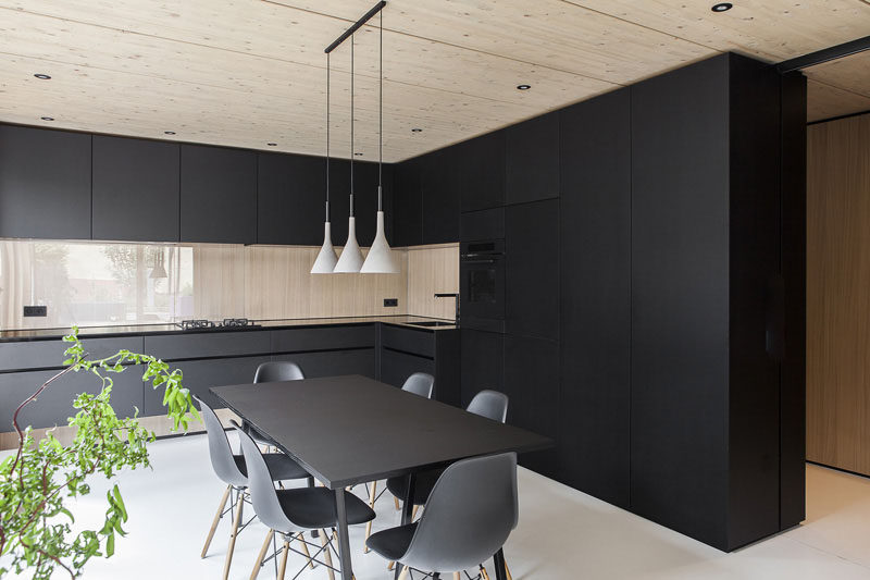 Installing all black cabinetry is a bold way to bring black into your kitchen. #BlackKitchen #KitchenDesign #BlackCabinets