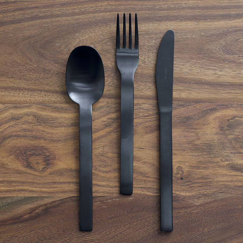 Black kitchens require black flatware. Bonus points if it's matte. #BlackCutlery #BlackFlatware #BlackKitchen