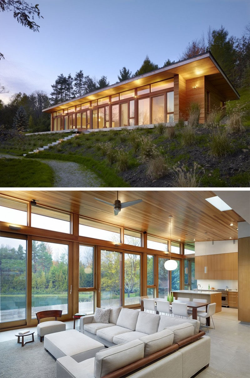 Celebrate Canada Day By Looking At These 10 Incredible Houses In Canada // The +HOUSE, located in Mulmur, Ontario, and designed by Superkül Inc Architect.