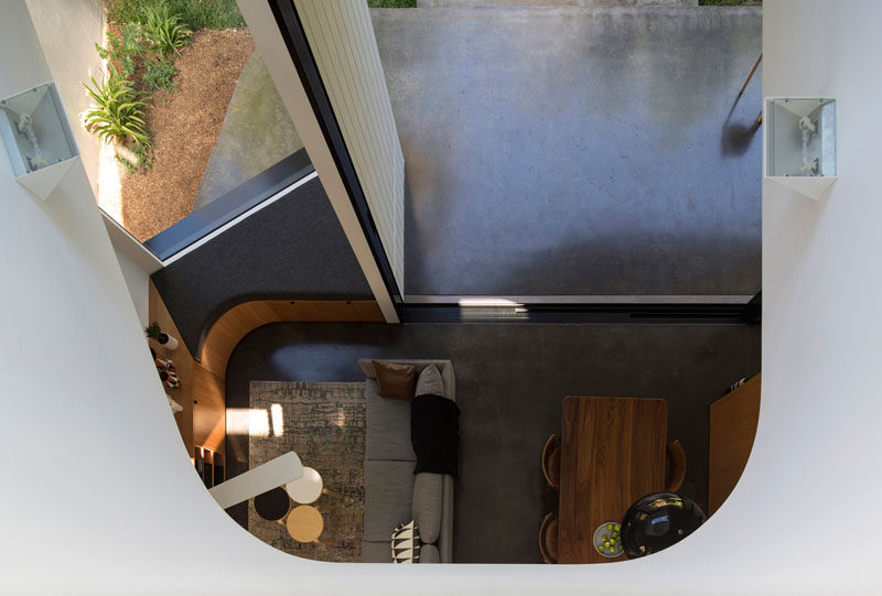 This home has a void that allows you to look down to the floor below.